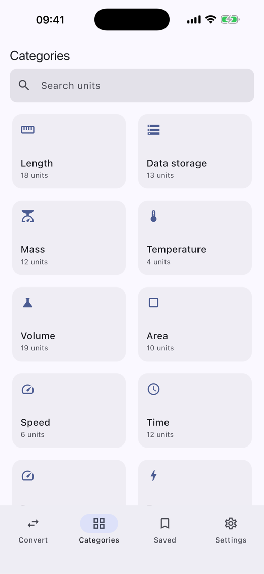 Convertal category grid